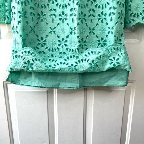 J.Crew New Eyelet Scalloped Shift Dress with Pockets Mint Size 0P - Picture 9 of 12